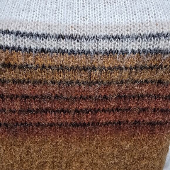 FRNCH Paris Sweater Mohair Blend Women M/ L Colorblock Ombre Stripe Crewneck - Picture 4 of 12